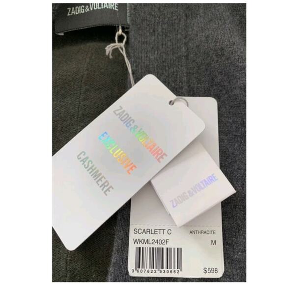 Zadig & Voltaire Scarlet V-Neck Cashmere Cardigan, Size L - Picture 13 of 13